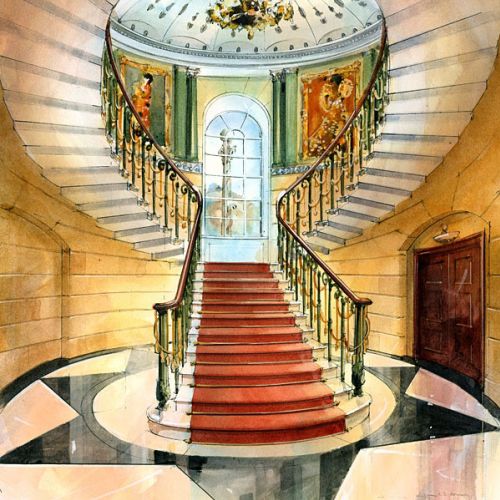 Historical Interiors painting by John Walsom