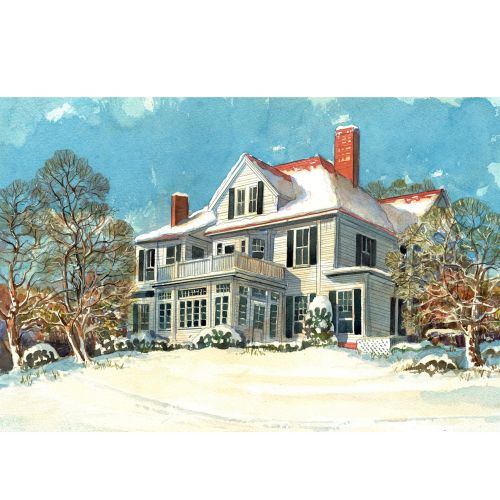 Realistic painting of mansion