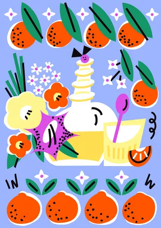 Graphic fruit garden