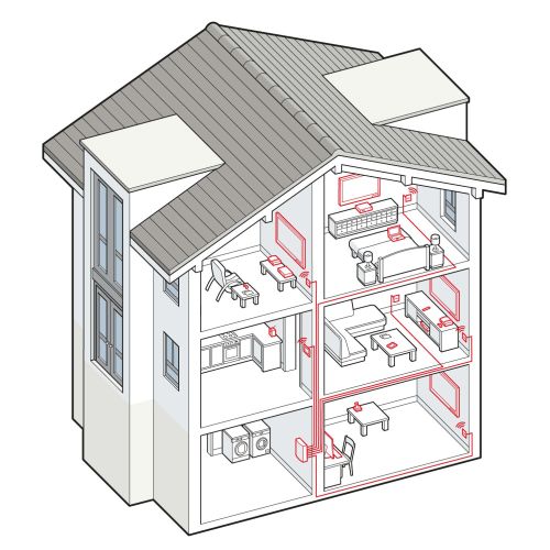 Vector art of home electricity connection