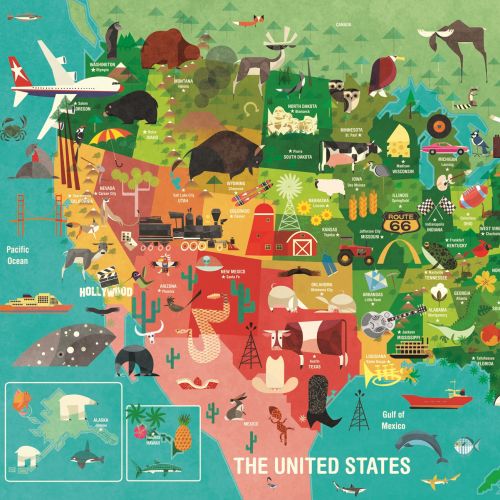 Wall art of of U.S. map