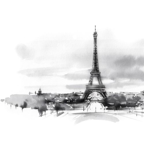 watercolor art of paris