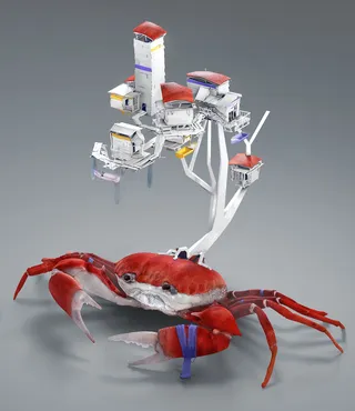 Cgi rendering illustration of crab house