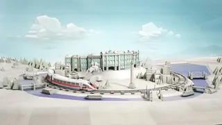 CNN railways 3d illustration 