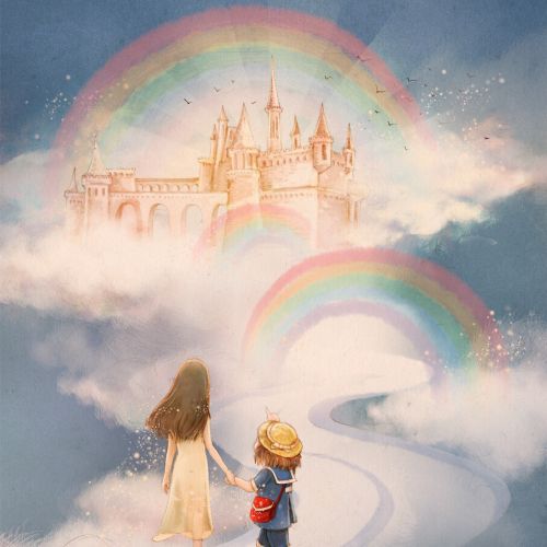 Fantasy kids to rainbow castle
