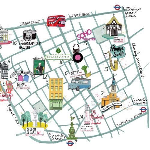 Oxford street map illustration 