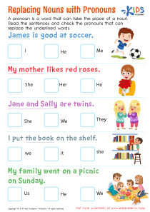 Replacing Nouns with Pronouns Worksheet