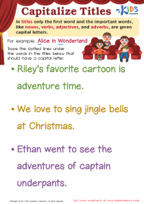 Capitalizing Titles Worksheet