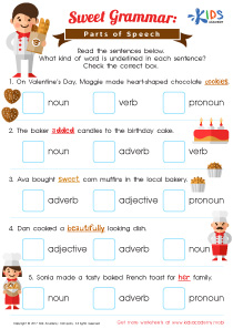 Parts of Speech Worksheet