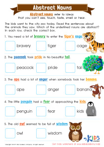 Abstract Nouns Worksheet