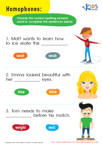 Homophones Ate/Eight Spelling Worksheet