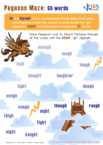 Pegasus Maze: GH Words  Worksheet