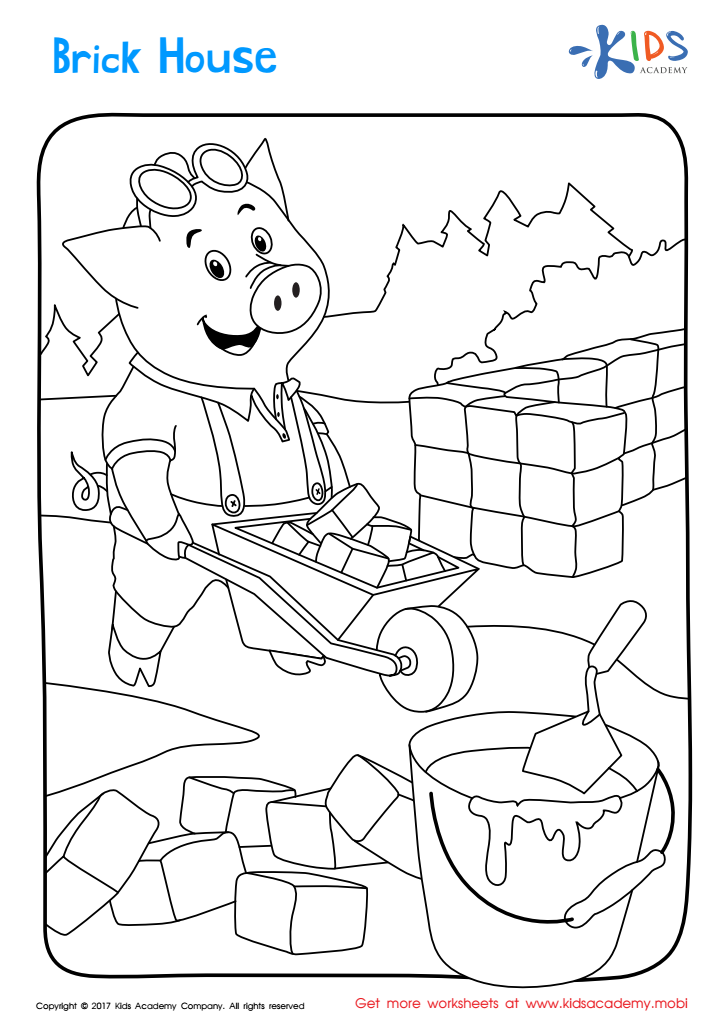 brick house printable coloring page free printable worksheet for kids