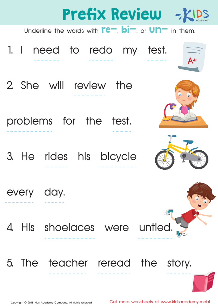 Prefix Review Worksheet