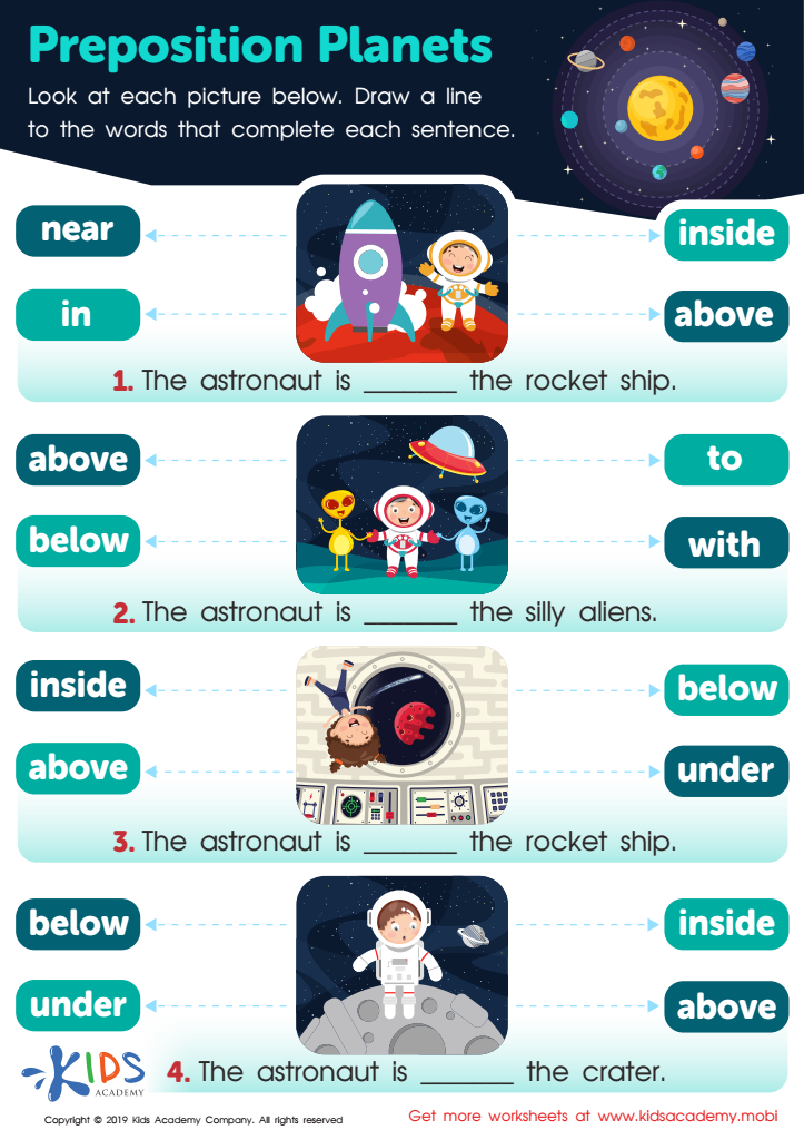 Preposition Planets Worksheet