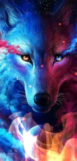 Mystic Wolf Cosmic Wallpaper - free download