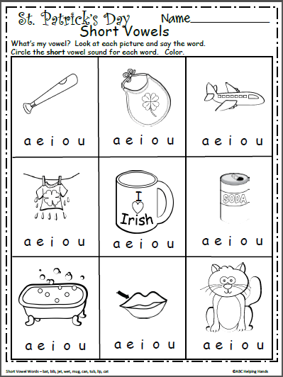 Free Printable Short Vowel Worksheets