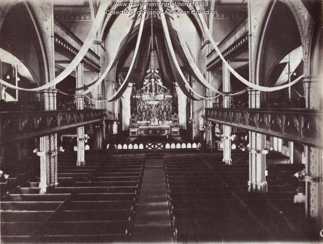 Interior, St. Peter Church, Lewiston, ca. 1900