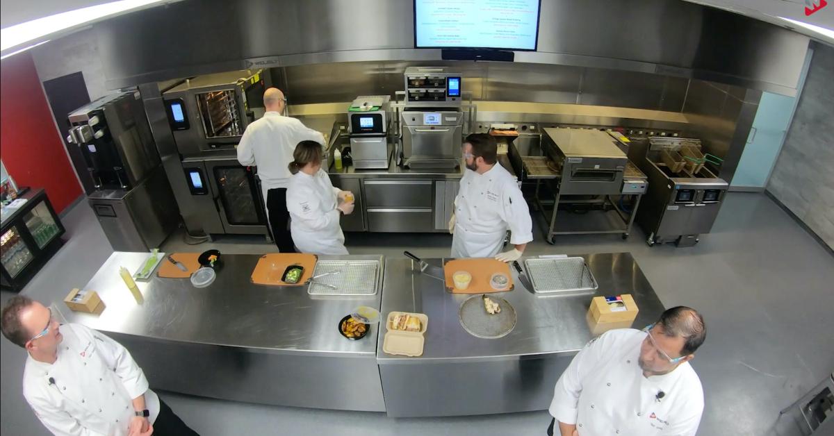 Chefs at work in a kitchen