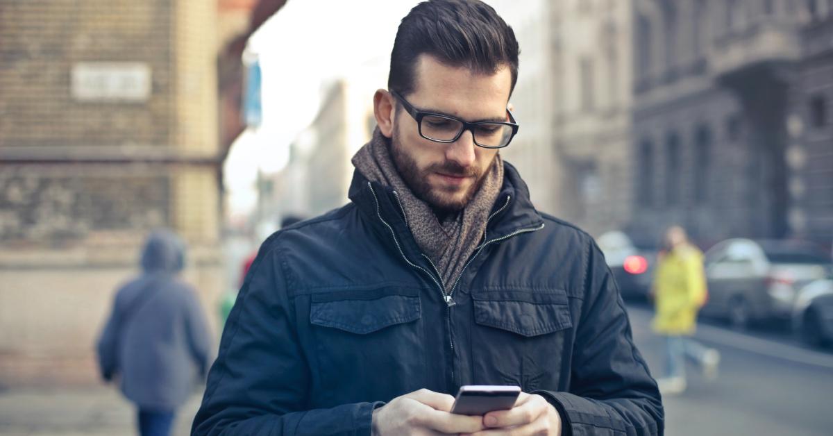 A man checking his phone.