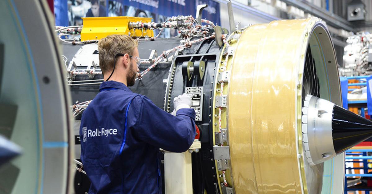 Rolls-Royce employee working on machine