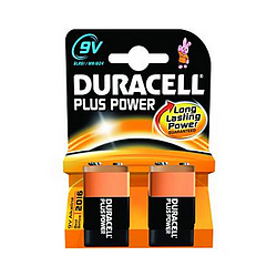 Duracell Piles Alcaline Plus Power 9V 6LR61 (par 2)