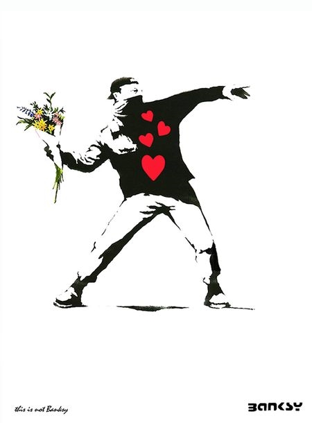 Banksy Art Wallpaper Flower Thrower