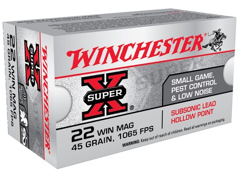 Winchester Super-X Ammo 22 Winchester Mag Rimfire (WMR) Subsonic 45