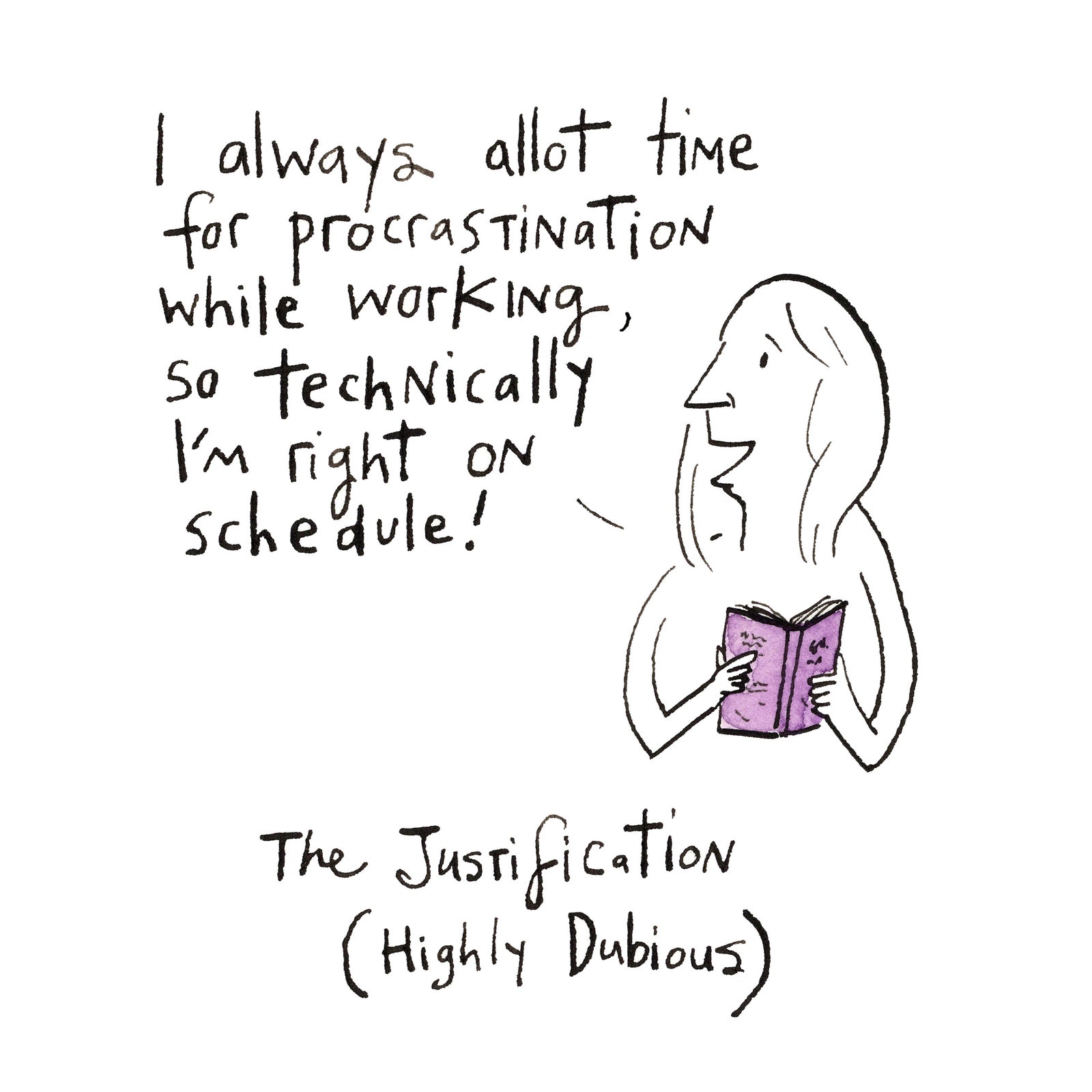 Person reading a book allots time from procrastination while working.