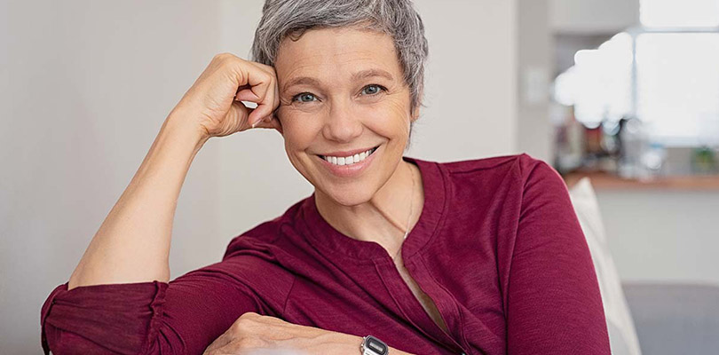 A smiling older woman