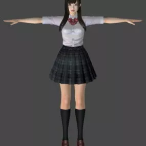 Japanese School Girl 3d model