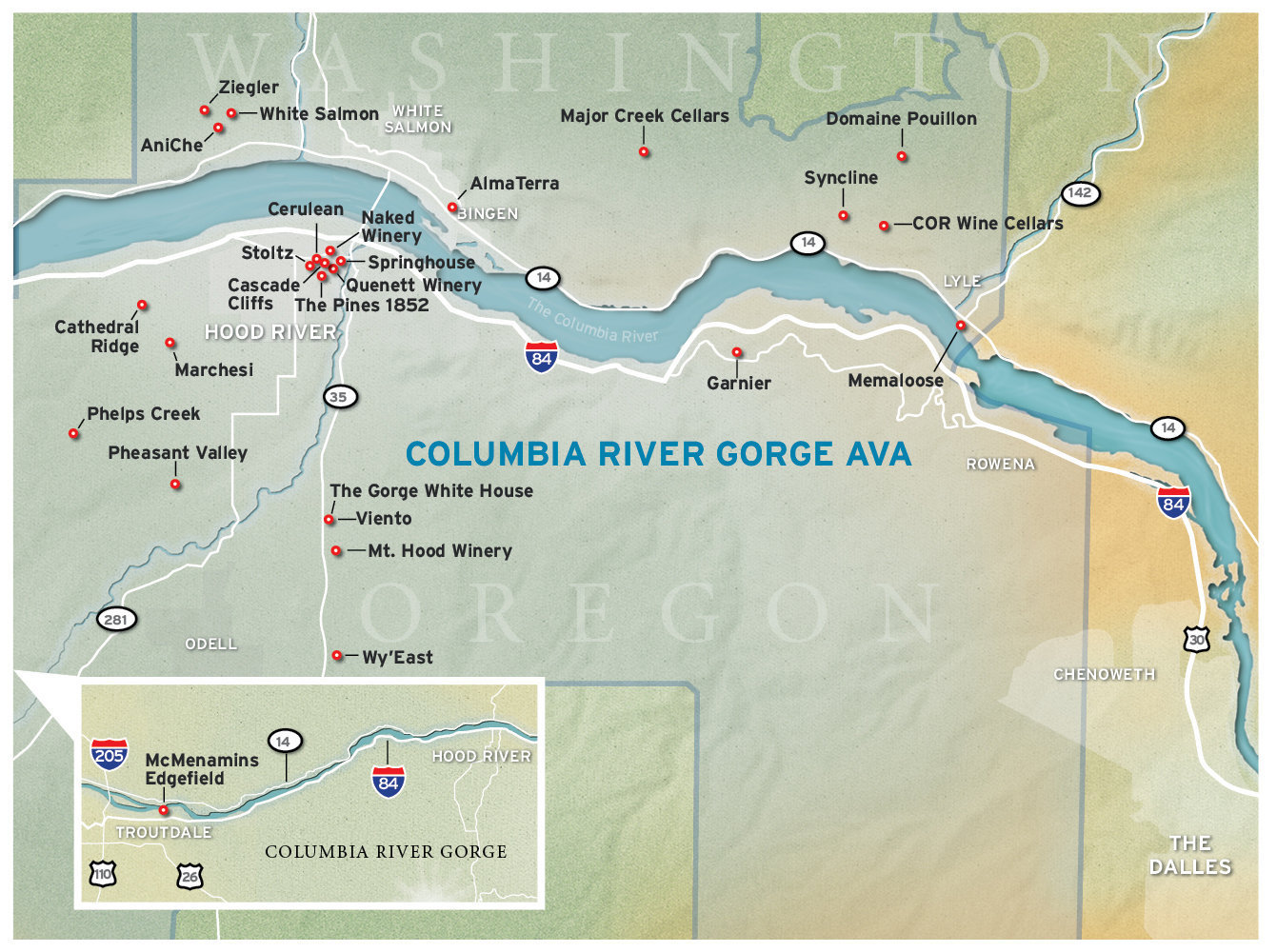 Columbia River Map