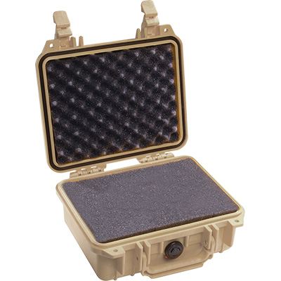 pelican 1200 tan dustproof foam case