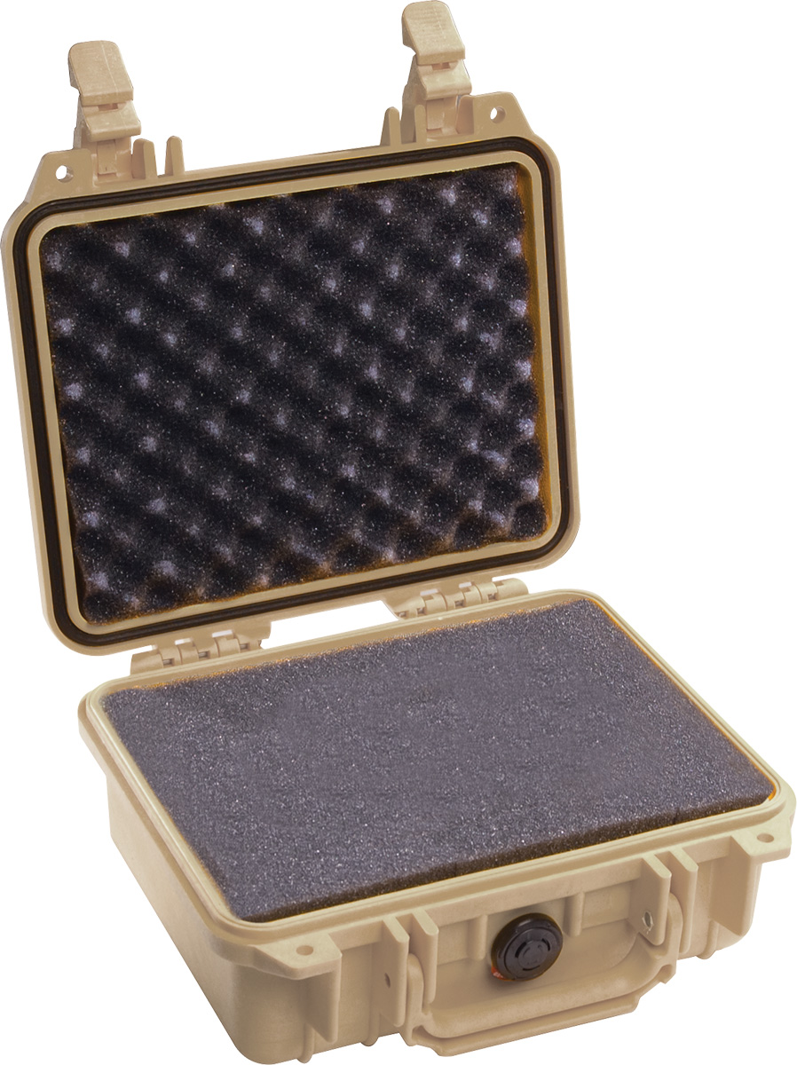 pelican 1200 tan dustproof foam case