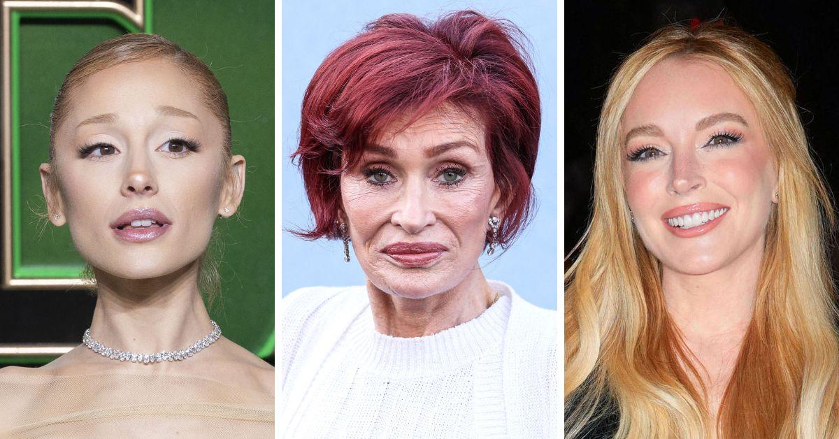 Composite photo of Ariana Grande, Sharon Osbourne, Lindsay Lohan