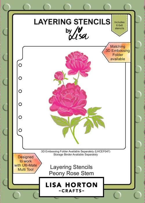 Peony Rose Stem Layering Stencils - 792816355947