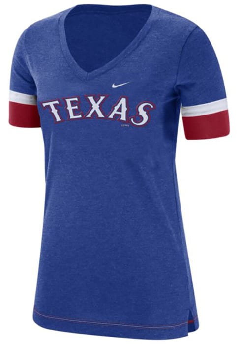 Nike Texas Rangers Womens Dry V T-Shirt - Blue