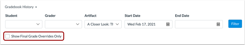 Filter by Final Grade Overrides Only