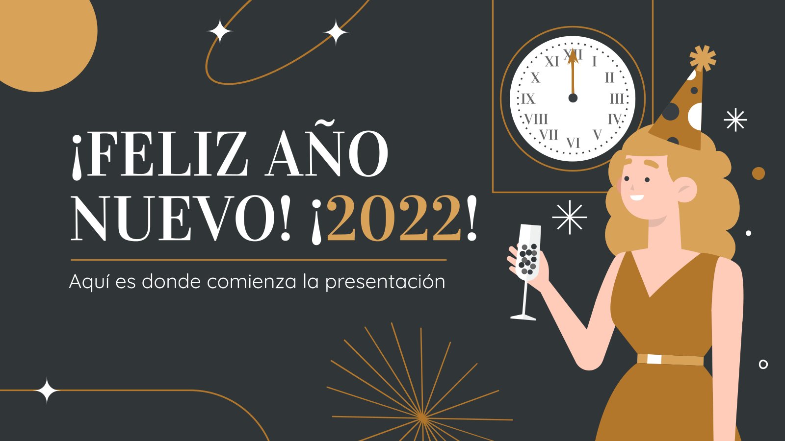 Spanish Happy New Year! presentation template 