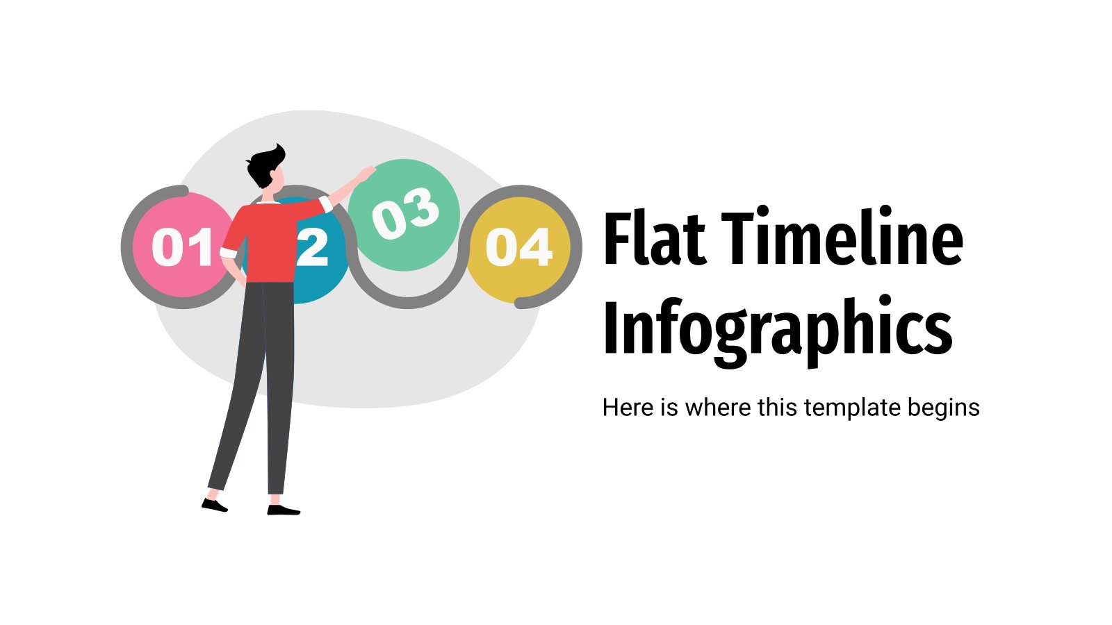 Flat Timeline Infographics presentation template 