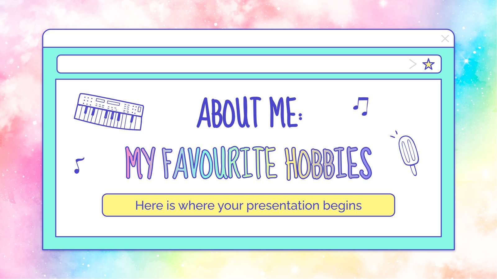 About Me: My Favorite Hobbies presentation template 