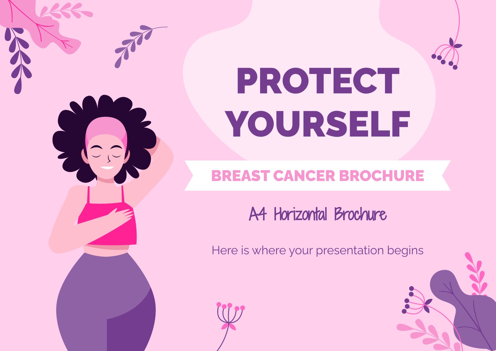 Protect Yourself: Breast Cancer Brochure presentation template 