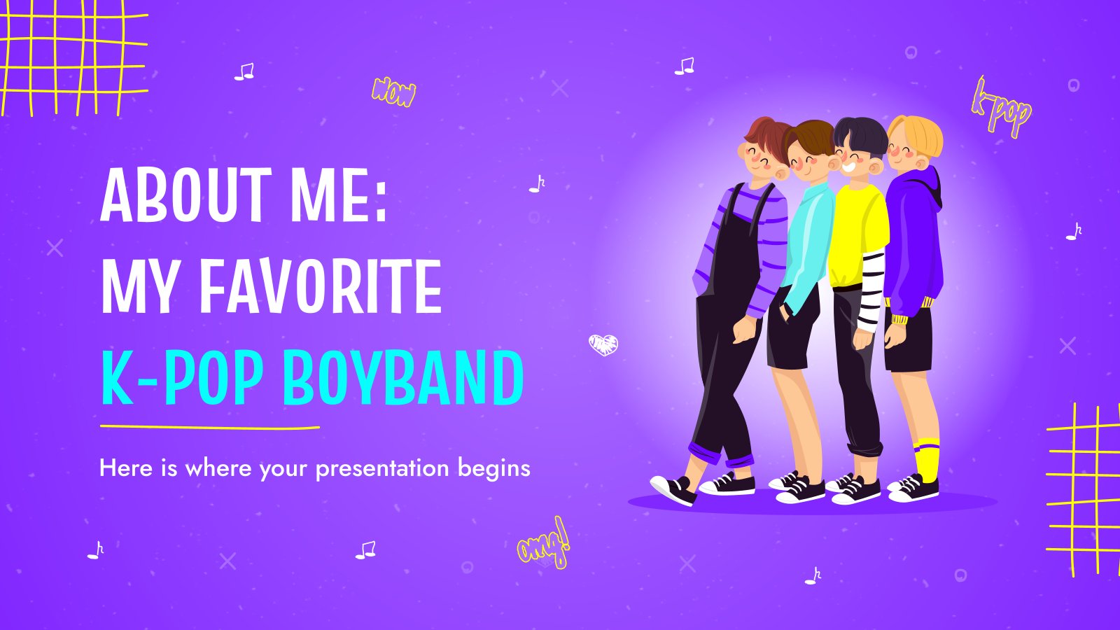 About Me: My Favorite K-Pop Boyband presentation template 