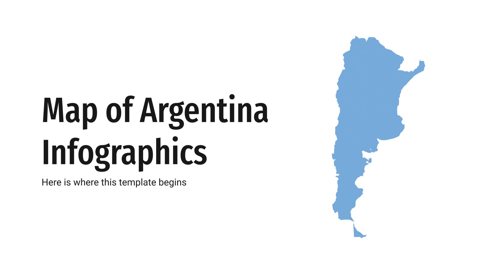 Map of Argentina Infographics presentation template 