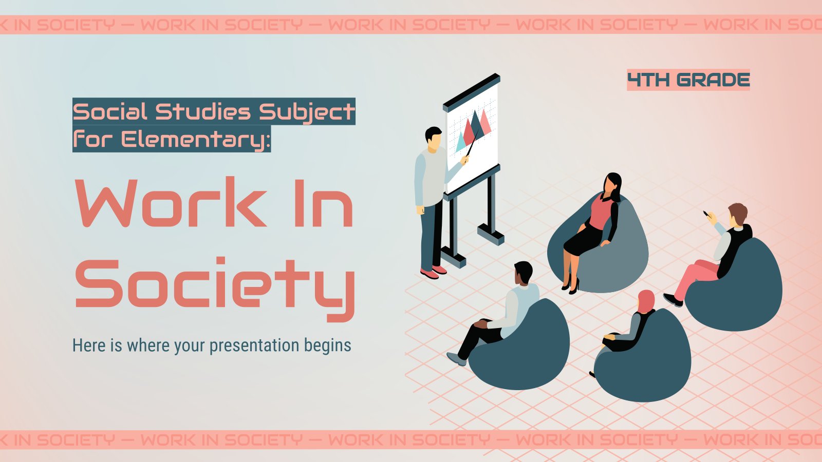 Social Studies Subject for Elementary - 4th Grade: Work In Society presentation template 