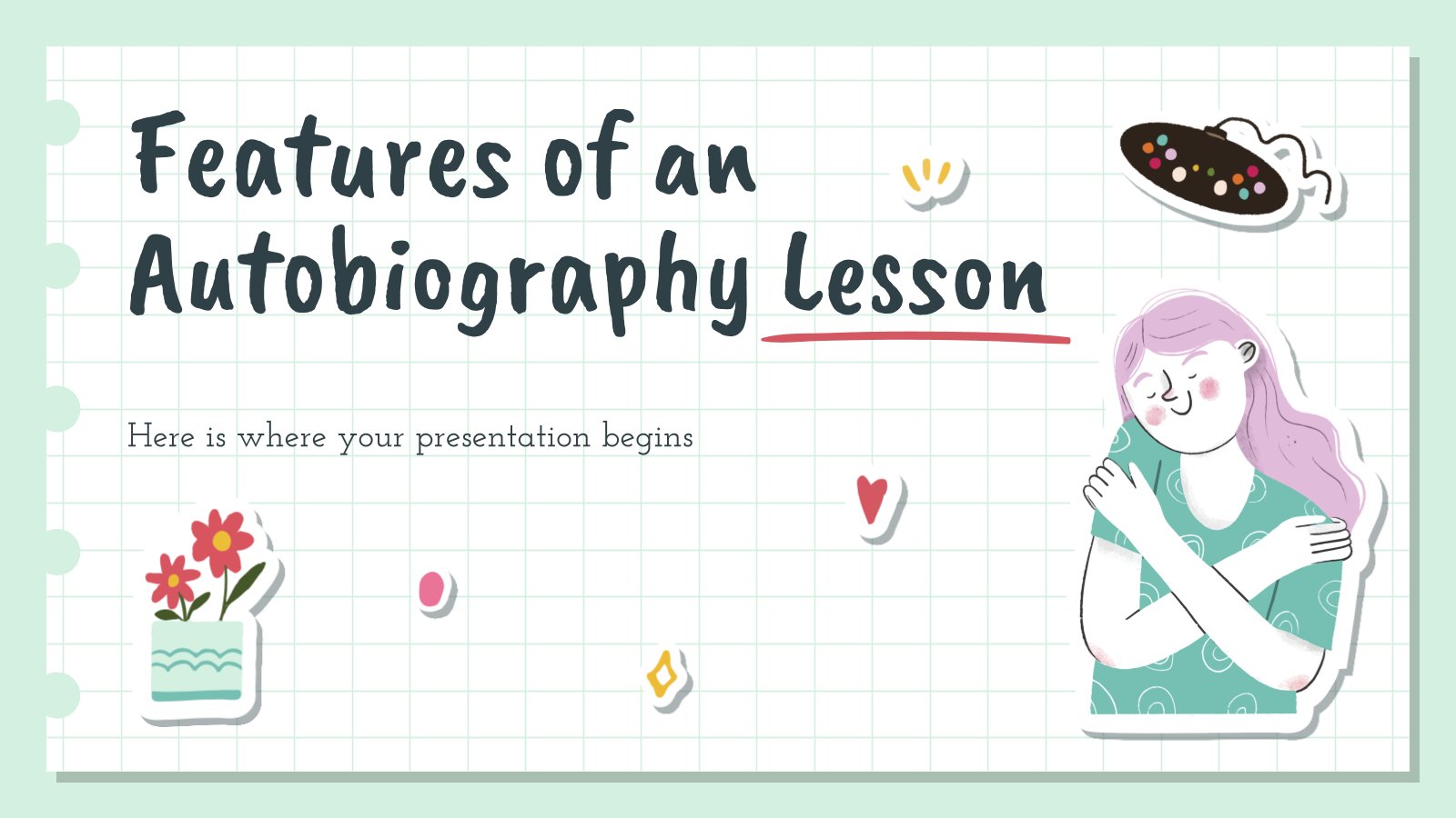 Features of an Autobiography Lesson presentation template 