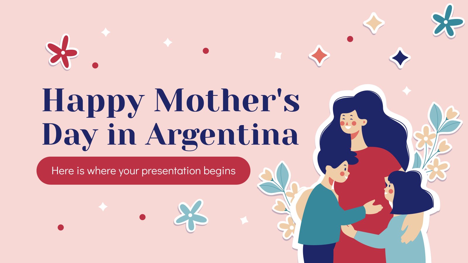 Happy Mother's Day in Argentina presentation template 