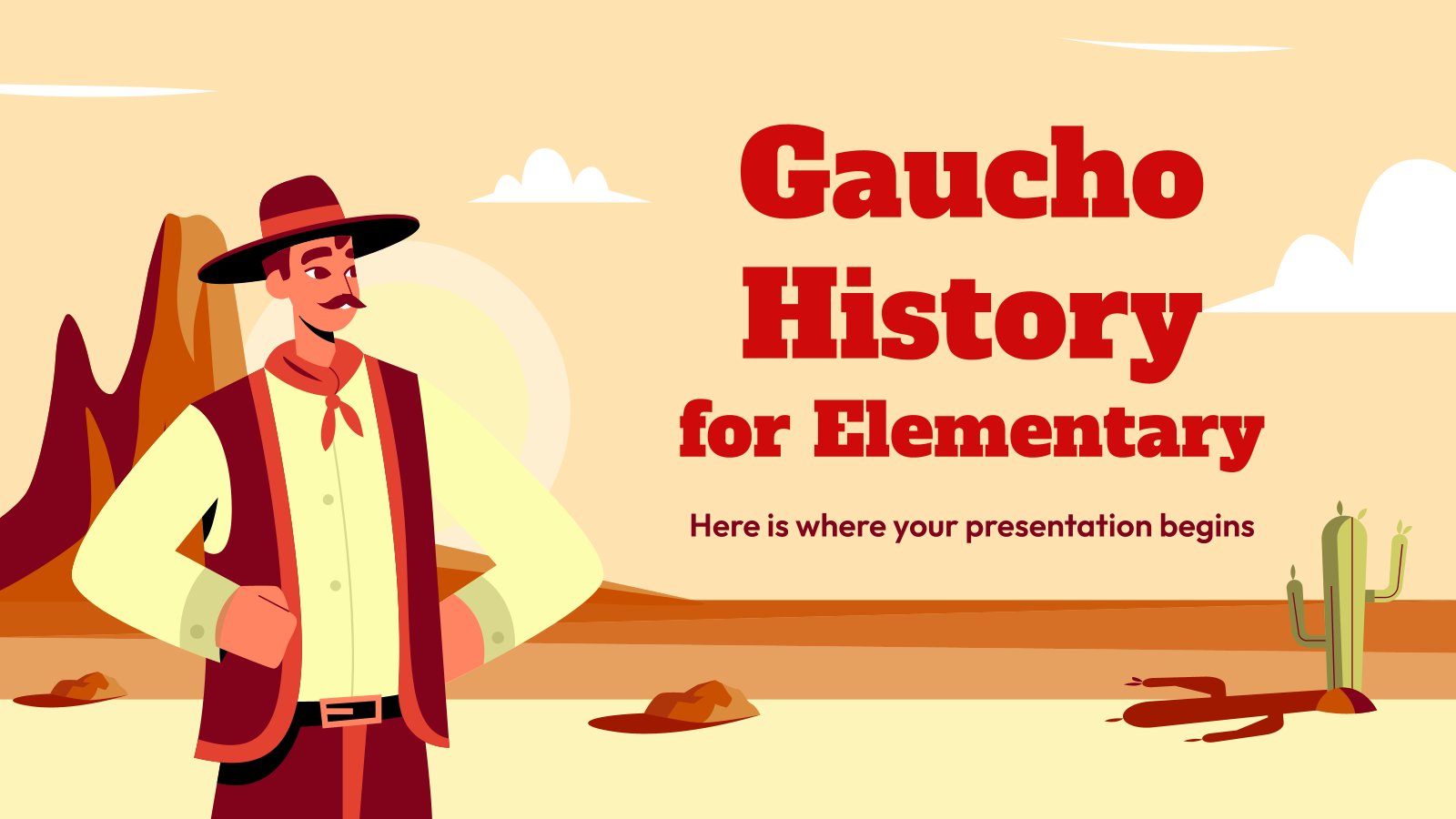 Gaucho History for Elementary presentation template 