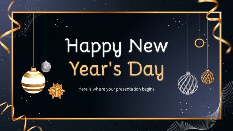 Happy New Year's Day presentation template 