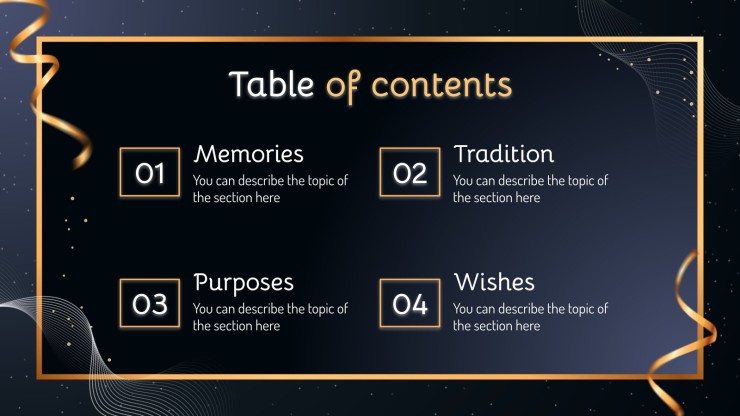 Happy New Year's Day presentation template 